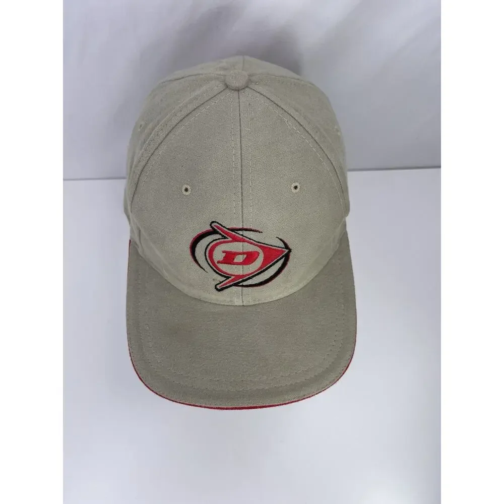 Vintage Dunlop Accept No Limits Golf Hat Cap Beige Strapback Adjustable Mens